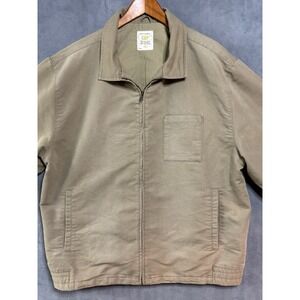 GAP Canvas Bomber Jacket Industrial Army Military Beige Brown Size XL Chore Coat